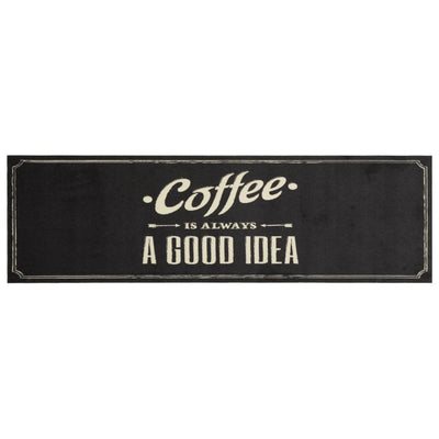 Keittiön pestävä matto Coffee teksti 45x150 cm sametti