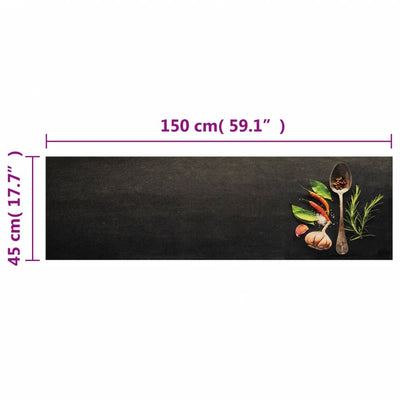 Keittiön pestävä matto mausteet 45x150 cm sametti