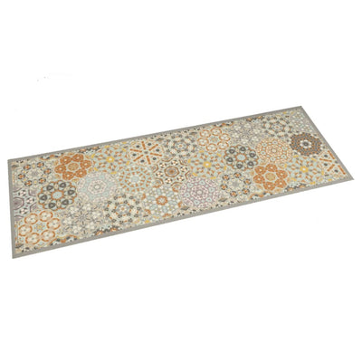 Keittiön pestävä matto Hexagon pastelli 45x150 cm sametti