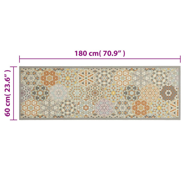 Pastelli keittiön pestävä matto kuusikulmio Bigan 60x180cm (sametti)