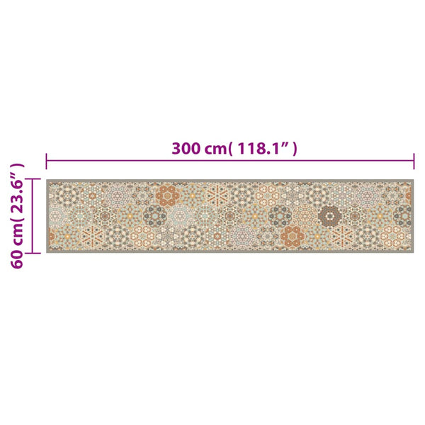 Pastelli keittiön pestävä matto hexagon Bigan 60x300cm (sametti)