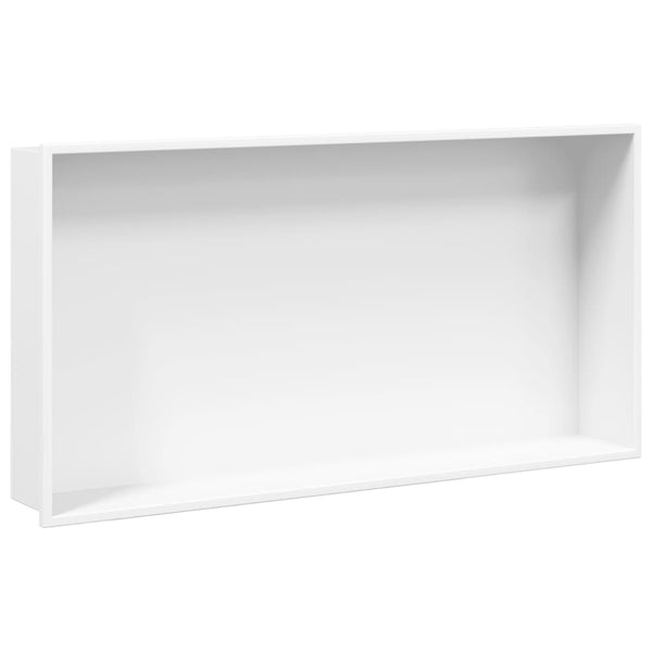 Suihkuhylly matta valkoinen 62x32x9 cm ruostumaton teräs