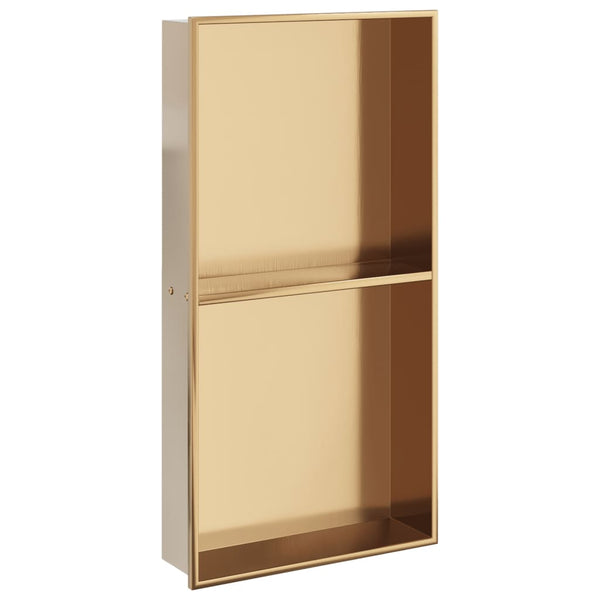 Suihkuhylly harjattu kulta 32x62x9 cm ruostumaton teräs