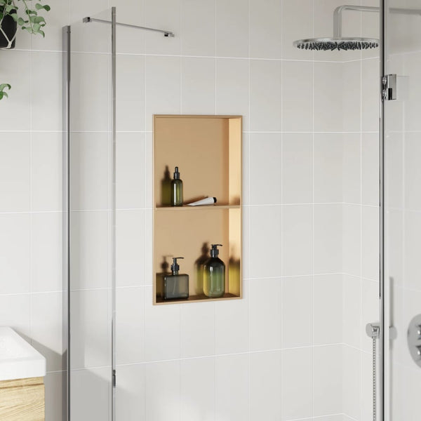 Suihkuhylly harjattu kulta 32x62x9 cm ruostumaton teräs