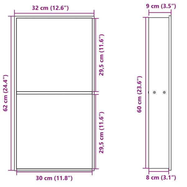 Suihkuhylly harjattu kulta 32x62x9 cm ruostumaton teräs