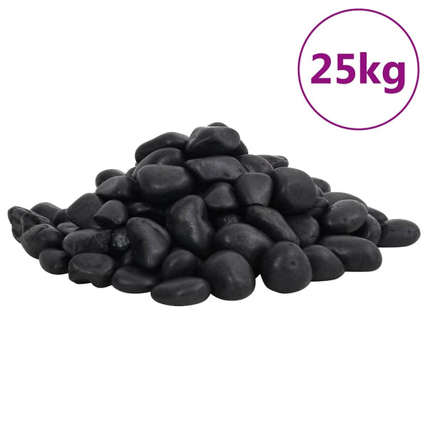 Kiillotetut kivet 25 kg musta 2-5 cm