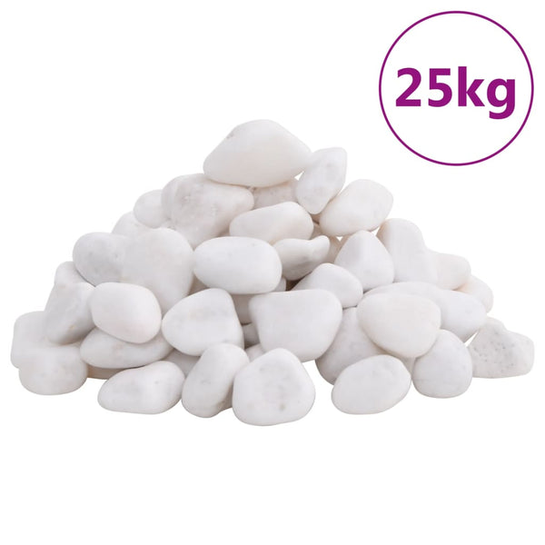 Kiillotetut kiviset kivet 25 kg valkoinen 2-5 cm