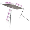 T-kate varjostimen jatke antrasiitti 170x170x(113-182,5) cm