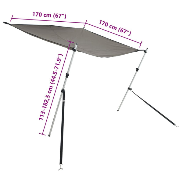 T-kate varjostimen jatke antrasiitti 170x170x(113-182,5) cm
