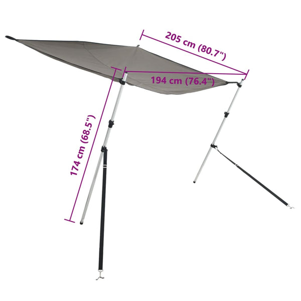 T-kate Varjostimen jatke antrasiitti 174x205x(115-194) cm