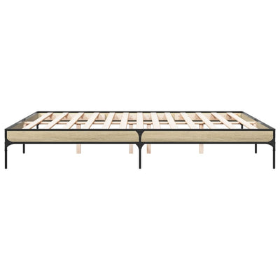 Sonoma tammi sängynrunko Cierra 200x200cm (puinen ja metalli)