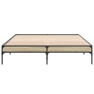 Sonoma tammi sängynrunko Cierra 140x200cm (puinen ja metalli)