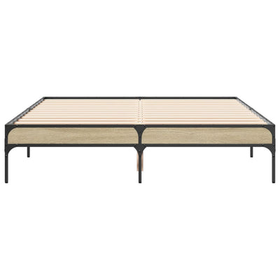 Sonoma tammi sängynrunko Cierra 120x200cm (puinen ja metalli)