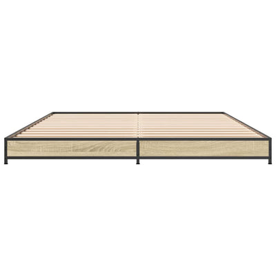 Sonoma tammi sängynrunko Nerciu 120x200cm (puinen ja metalli)