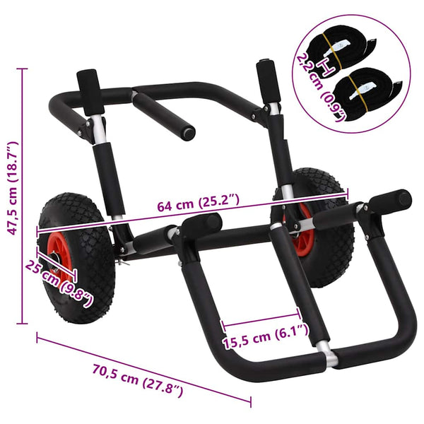 SUP Kärry 2 lainelaudalle kokoontaittuva 90 kg alumiini