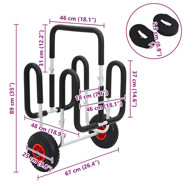 SUP Kärry 2 lainelaudalle 90 kg alumiini