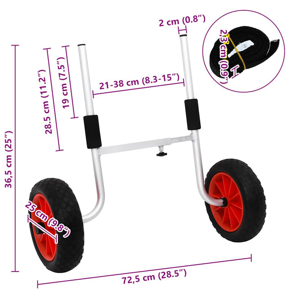 Kajakkikärry 90 kg alumiini