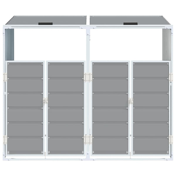 Harmaa wheelie bin säilytys double bins Torres 144x81x113cm (teräs)