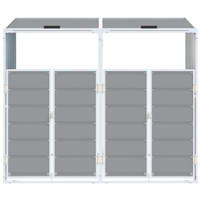 Wheelie Bin Säilytys Double Bins Harmaa 144x81x113 cm Teräs