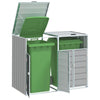 Harmaa wheelie bin säilytys double bins Torres 144x81x113cm (teräs)