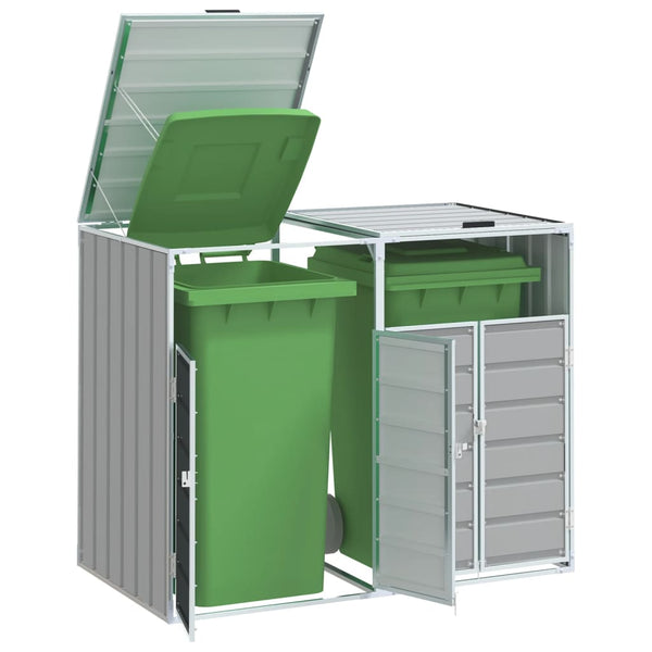 Harmaa wheelie bin säilytys double bins Torres 144x81x113cm (teräs)
