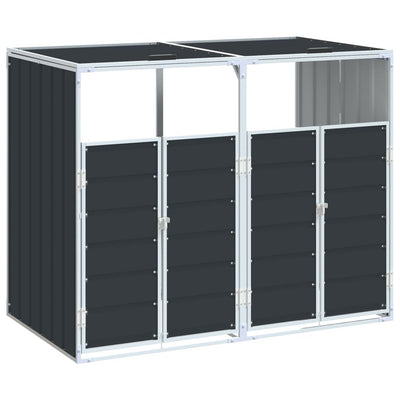 Wheelie Bin Säilytys Double Bins Antrasiitti 144x81x113cm Teräs