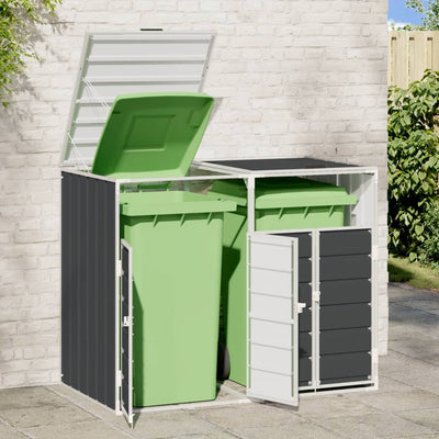 Wheelie Bin Säilytys Double Bins Antrasiitti 144x81x113cm Teräs