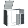 Wheelie Bin Säilytys Double Bins Antrasiitti 144x81x113cm Teräs