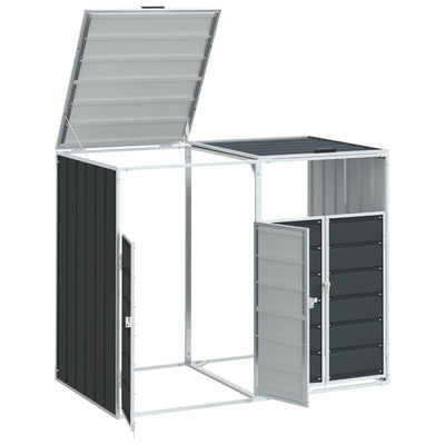 Wheelie Bin Säilytys Double Bins Antrasiitti 144x81x113cm Teräs