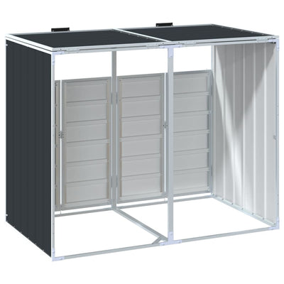 Wheelie Bin Säilytys Double Bins Antrasiitti 144x81x113cm Teräs