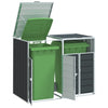 Wheelie Bin Säilytys Double Bins Antrasiitti 144x81x113cm Teräs
