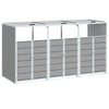 Wheelie Bin Säilytys Triple Bins Harmaa 216x81x115 cm Teräs