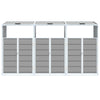 Wheelie Bin Säilytys Triple Bins Harmaa 216x81x115 cm Teräs