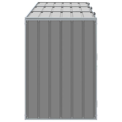Wheelie Bin Säilytys Triple Bins Harmaa 216x81x115 cm Teräs