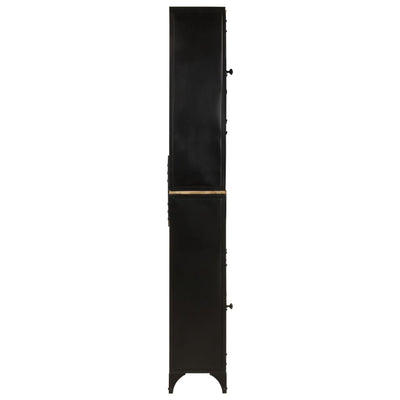 Kylpyhuoneen kaappi 40x27x180 cm rauta ja täysi mangopuu