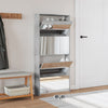 Kenkäkaappi peilillä 4 tasoinen betoninharmaa 63x17x134 cm