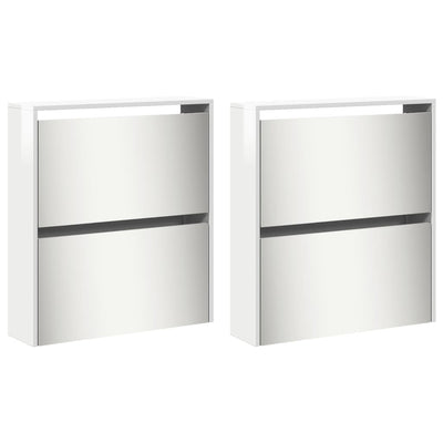 Valk kenkäkaappi peilillä 4 tasoa Delira 63x17x134cm (korkeakiilto)