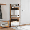 Kenkäkaappi peilillä 4 tasoa savutammi 63x17x134 cm