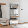 Kenkäkaappi peilillä 4 tasoa harmaa Sonoma 63x17x134 cm