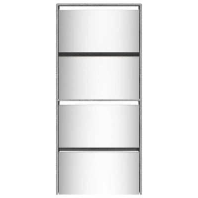 Harmaa kenkäkaappi peilillä 4 tasoa Delira 63x17x134cm (sonoma)