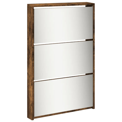 Savutammi kenkäkaappi peilillä Calminica 63x17x169,5cm (5-kerroksinen)