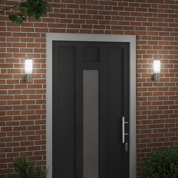 Ulkoisen seinävalon 2 kpl Hopea 12 x 8,5 x 27 cm