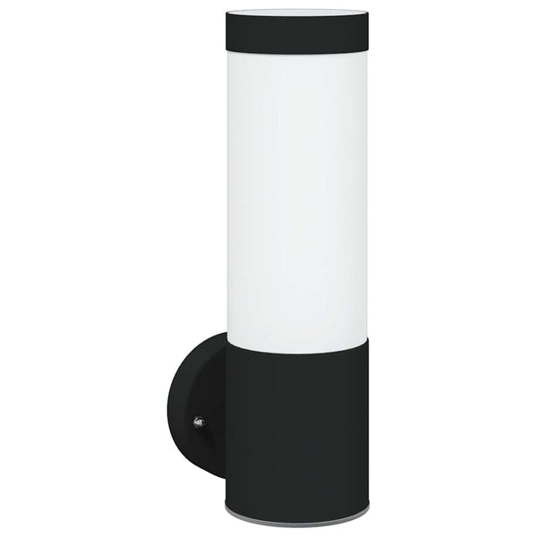 Ulkoisen seinävalon 2 kpl Musta 12 x 8,5 x 27 cm