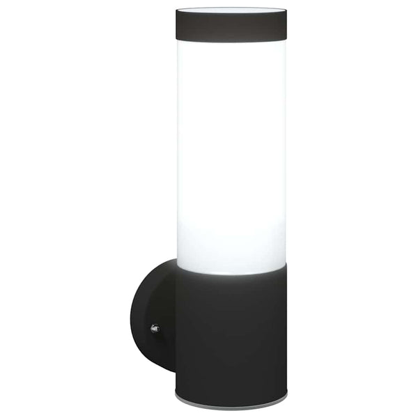 Ulkoisen seinävalon 2 kpl Musta 12 x 8,5 x 27 cm