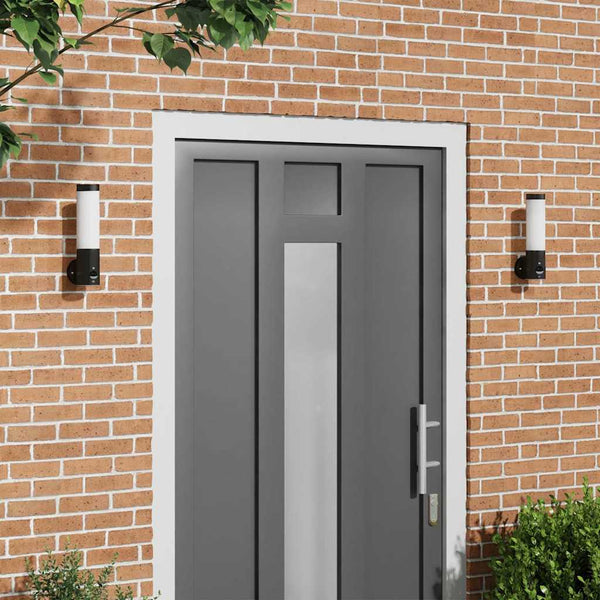 Ulkoisen seinävalon 2 kpl Musta 12 x 8,5 x 29 cm