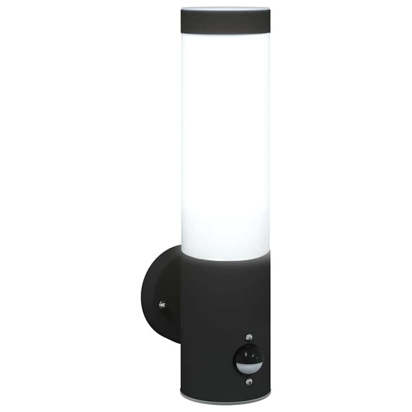 Ulkoisen seinävalon 2 kpl Musta 12 x 8,5 x 29 cm