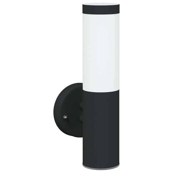 Ulkoisen seinävalon 2 kpl Musta 15 x 7,5 x 33 cm