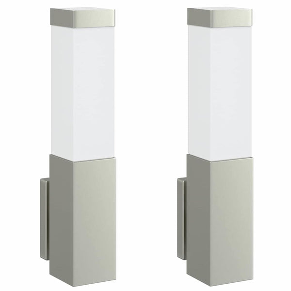 Ulkoisen seinävalon 2 kpl Hopea 10.5 x 6 x 33 cm