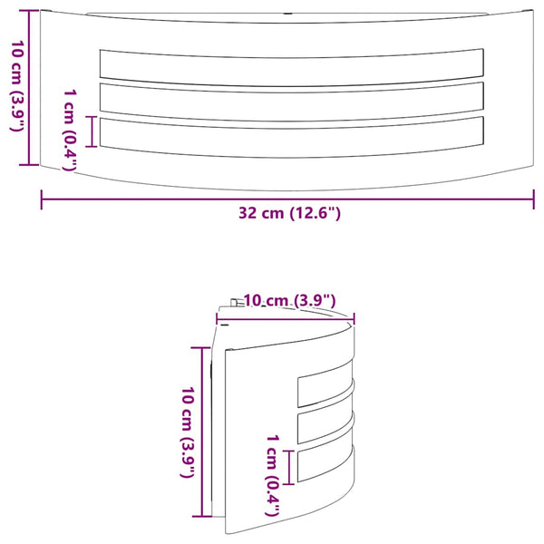 Ulkoisen seinävalon Hopea 32 x 10 x 10 cm