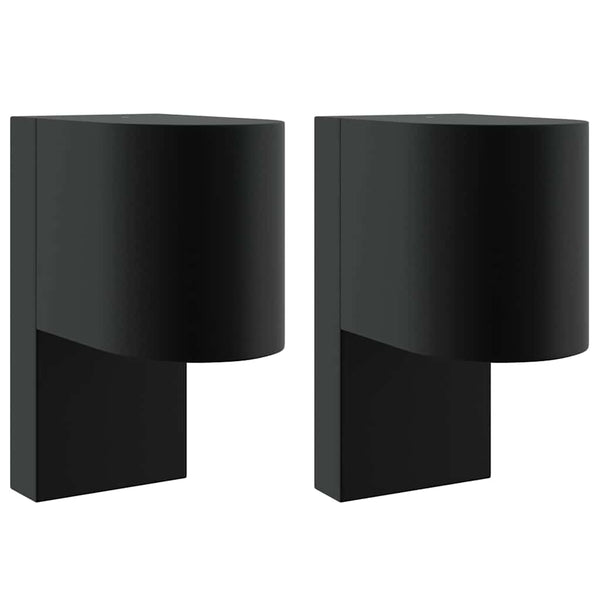 Ulkoisen seinävalon 2 kpl Musta 12 x 7 x 15 cm